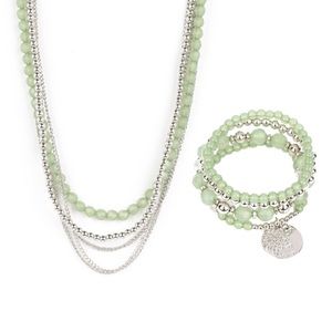 Green Necklace & Bracelet Set